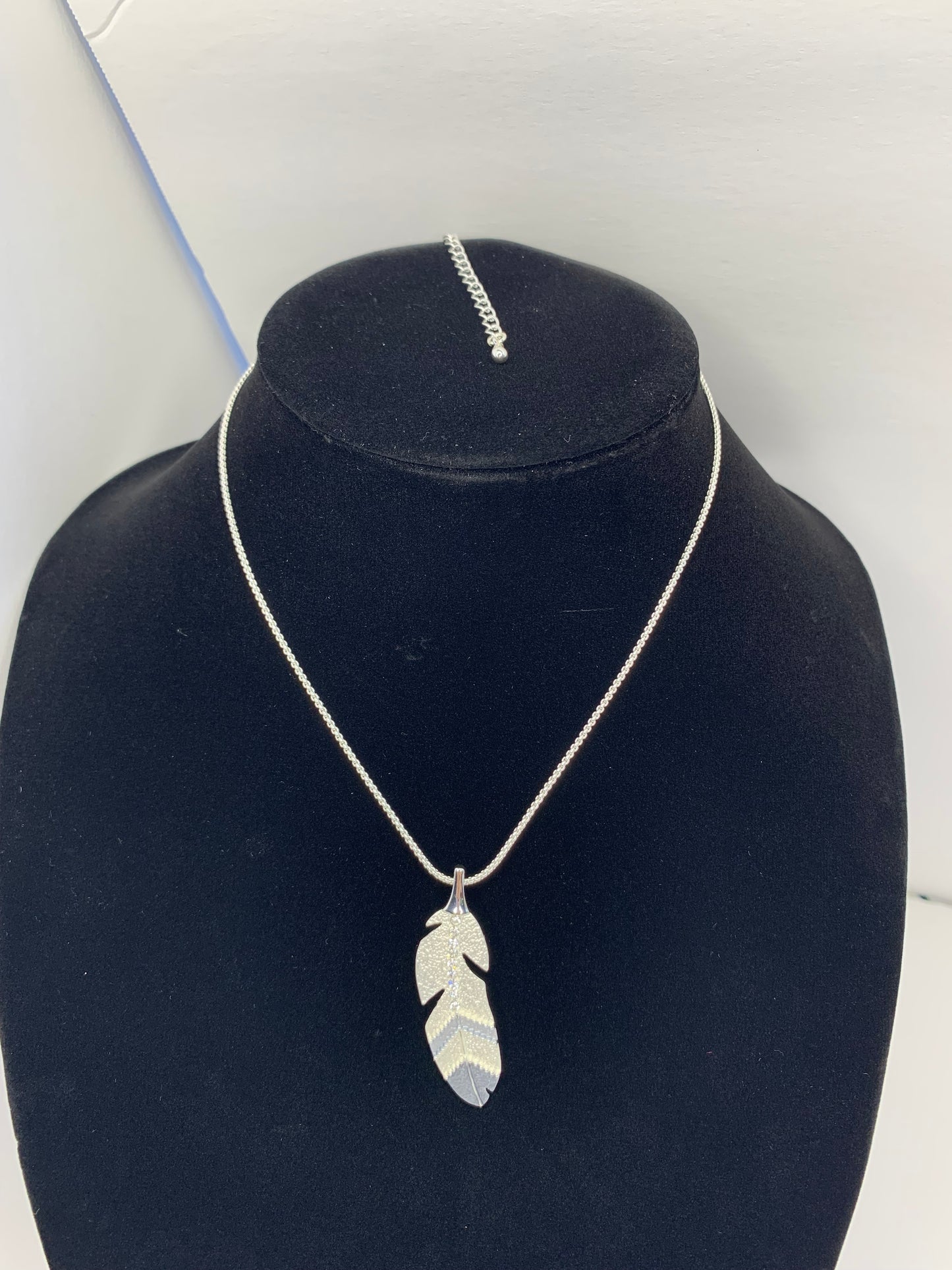 Single Silver Feather Necklace