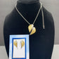 Two Tone Angel Wings Necklace and Earrings set