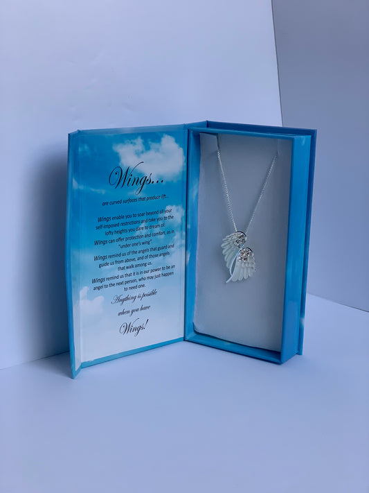 Silver Angel Wings Necklace