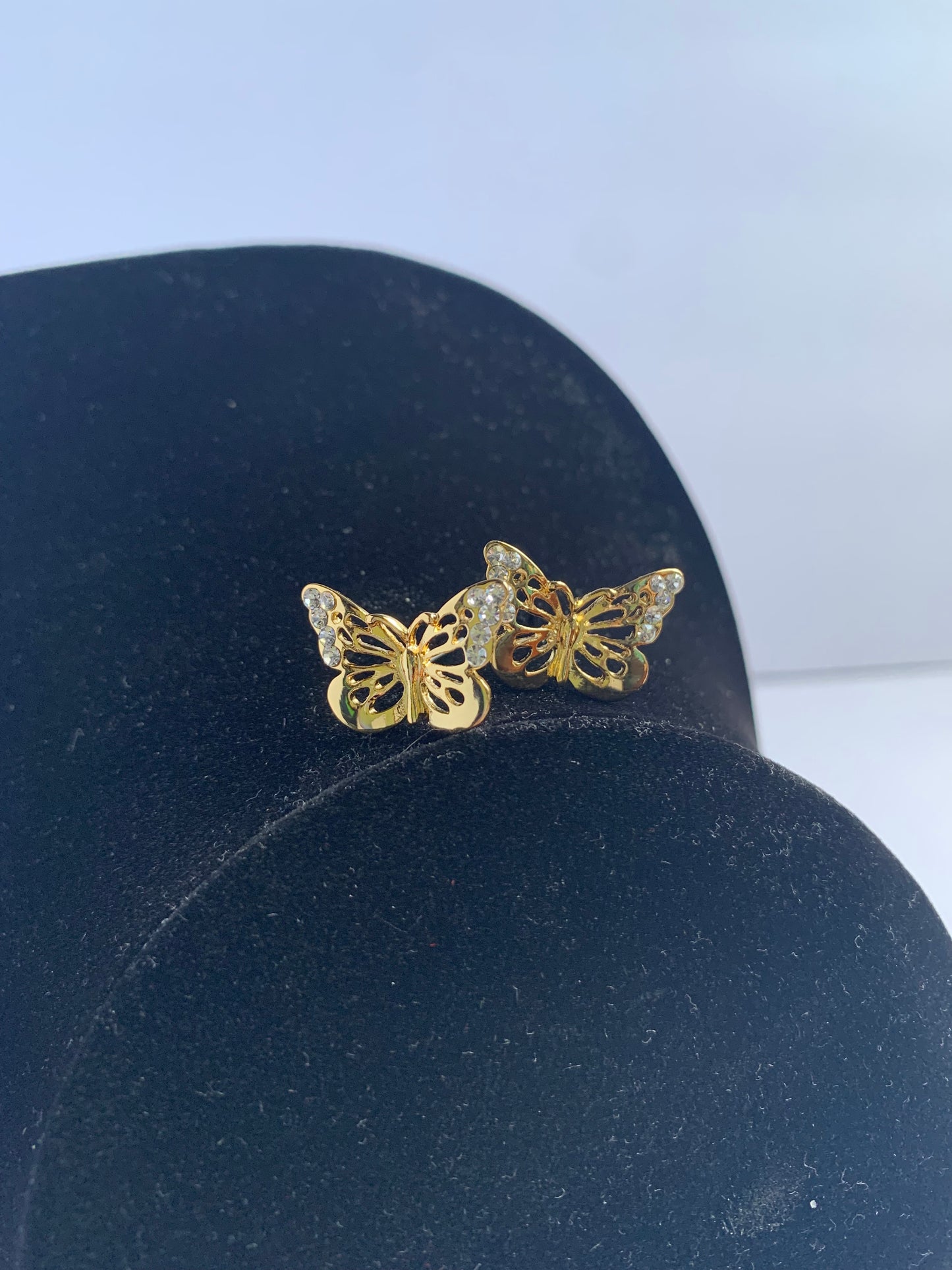 Gold Tone Butterfly Earrings