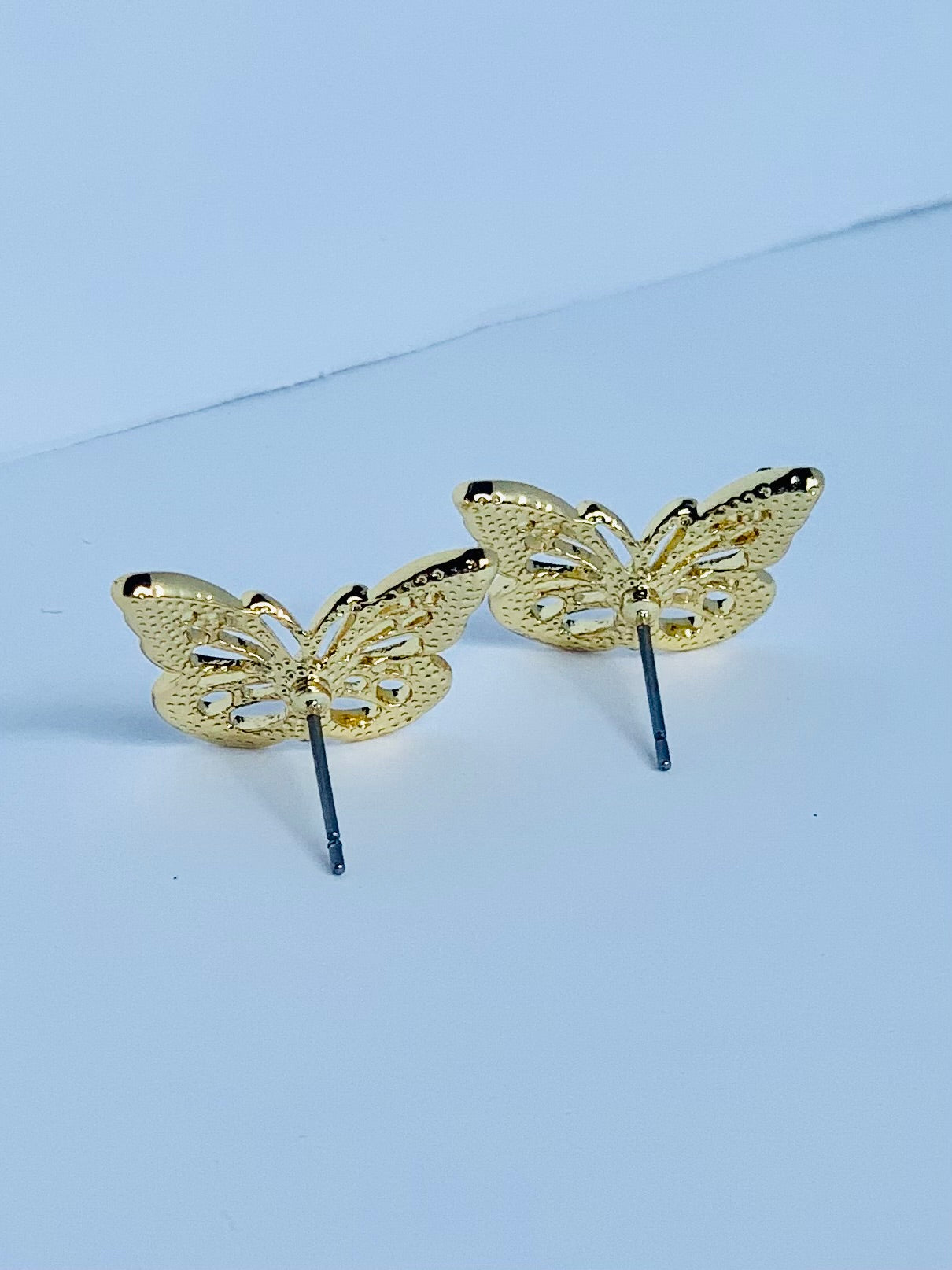 Gold Tone Butterfly Earrings