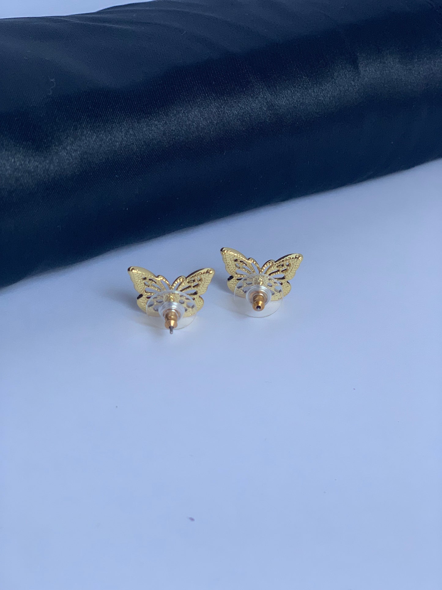 Gold Tone Butterfly Earrings