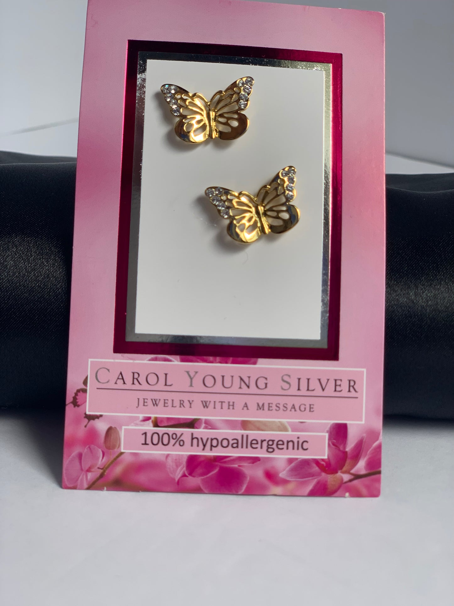 Gold Tone Butterfly Earrings